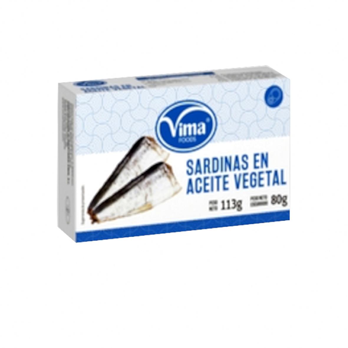 Sardinas en aceite vegetal Vima Foods (113 g / 3.99 oz)