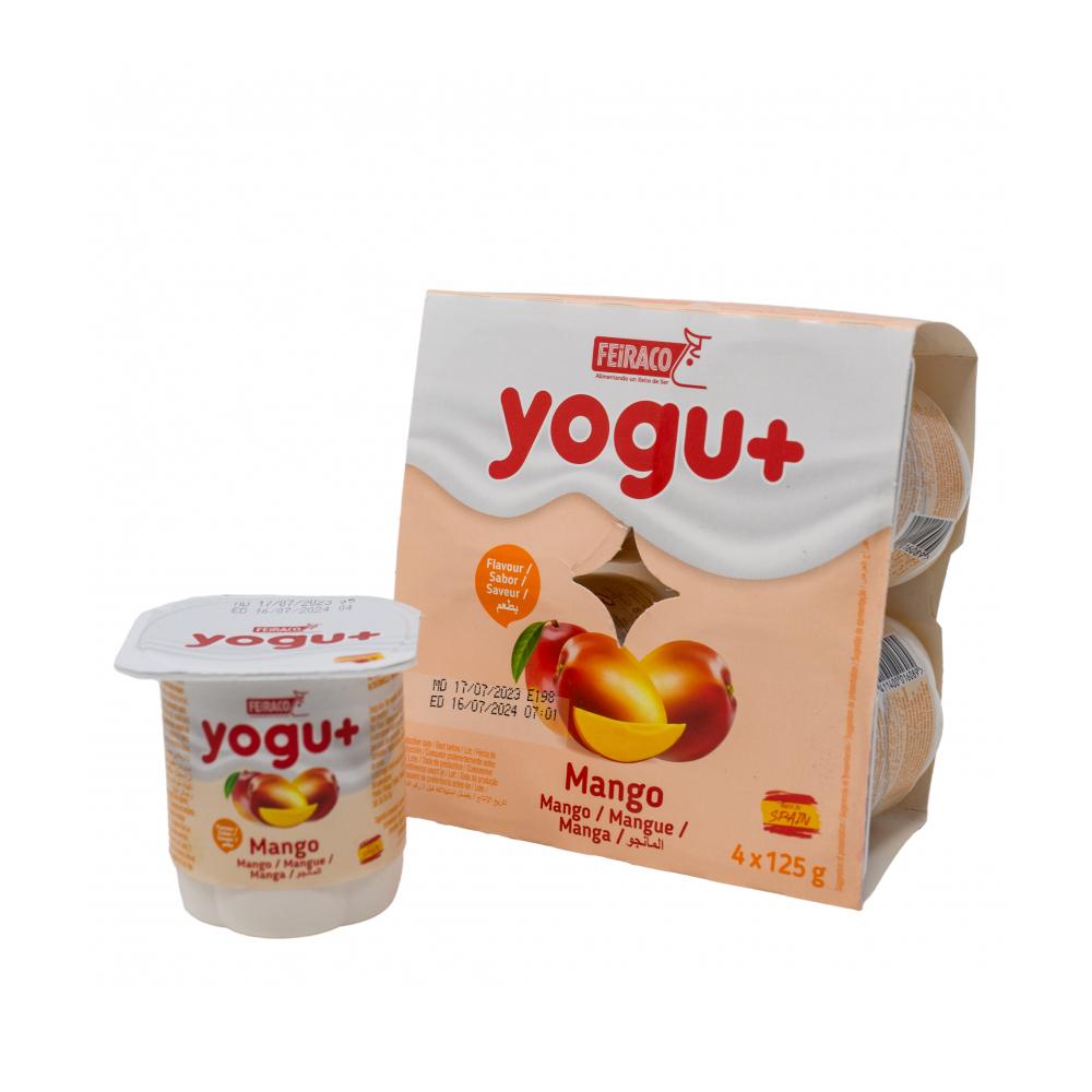 Yogurt de mango Yogu+ Feiraco (4 x 125 g / 4.4 oz)