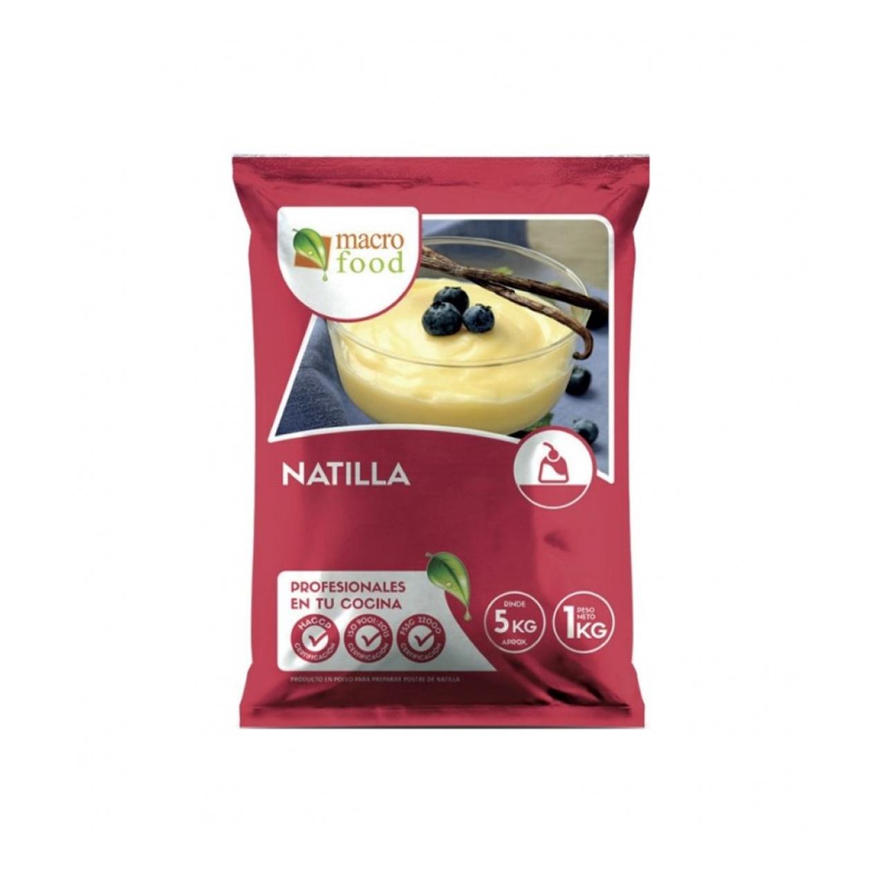 Natilla sabor manjar con coco rallado Macro Food (1 kg / 2.2 lb)