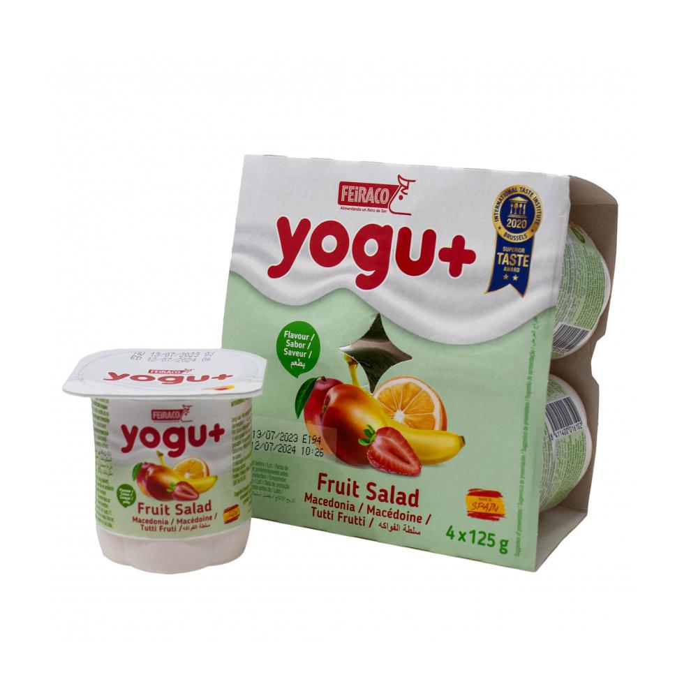 Yogurt de macedonia Yogu+ Feiraco (4 x 125 g / 4.4 oz)